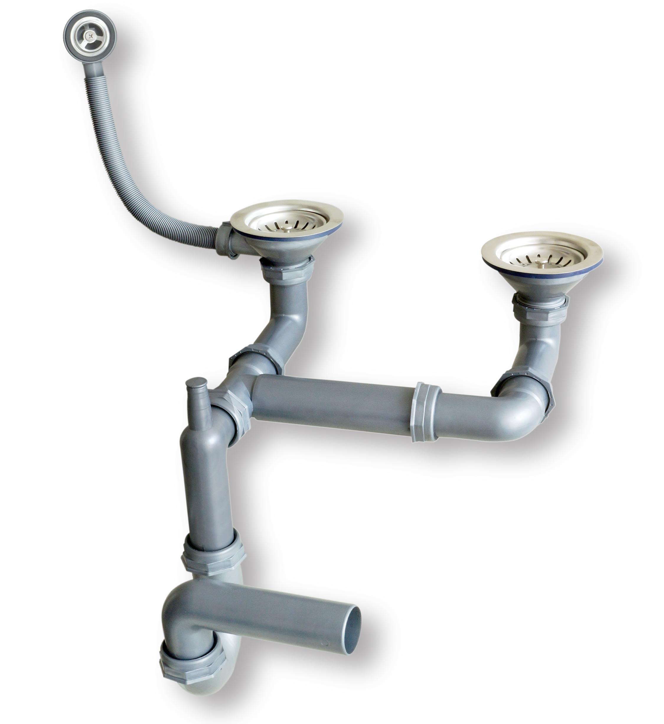 Çiftgözlü Teleskopik Evye Sİsonu, imalat toptan sifon satış.Evye gideri