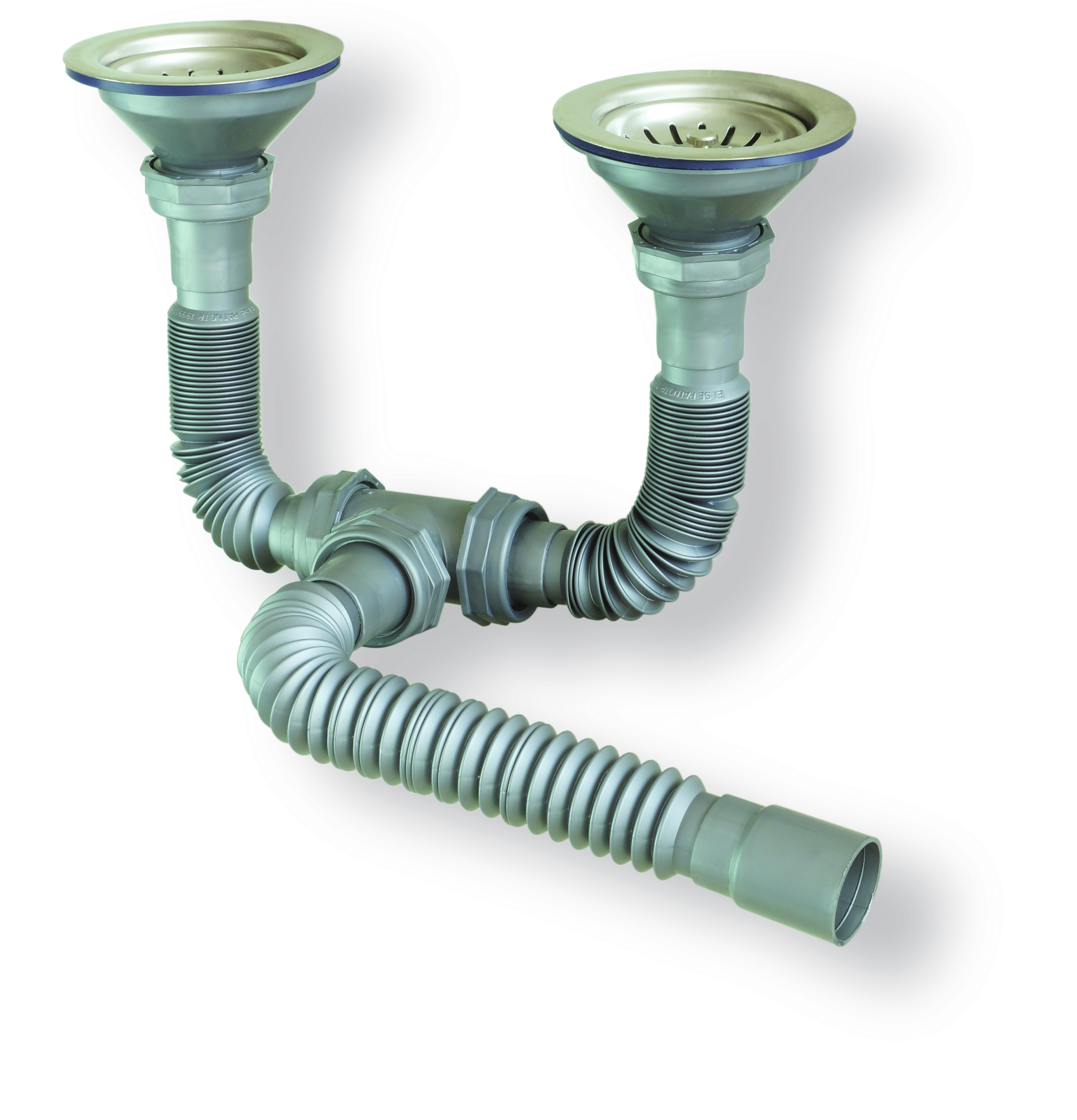 Çift Gözlü Körüklü Taşmasız Evye Sifonu, imalat Toptan Sifon satışı.Evye gideri