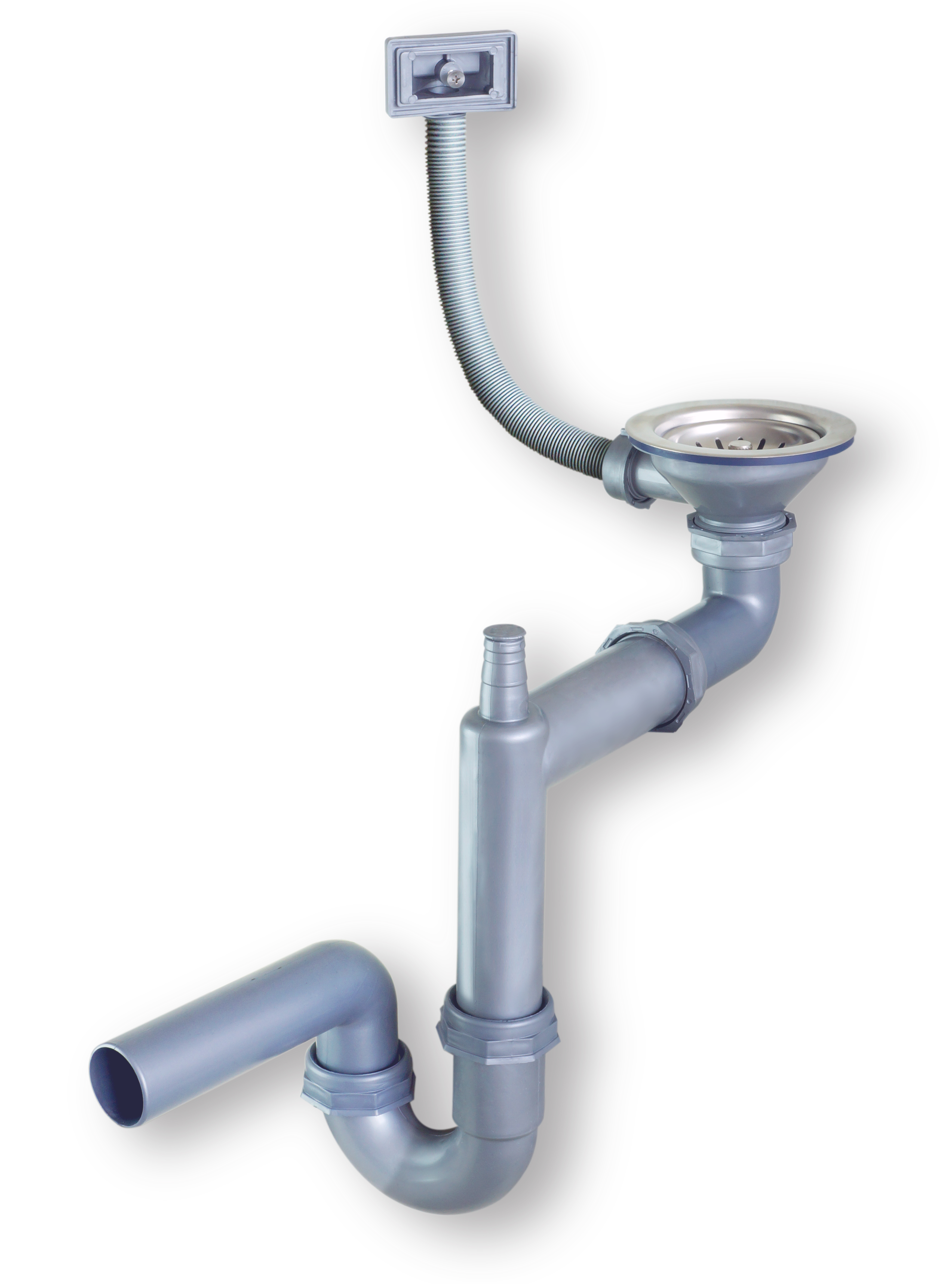 Tek Gözlü Teleskopik Kare Taşmalı Evye Sifonu, İmalat toptan sifon satış.Evye gideri