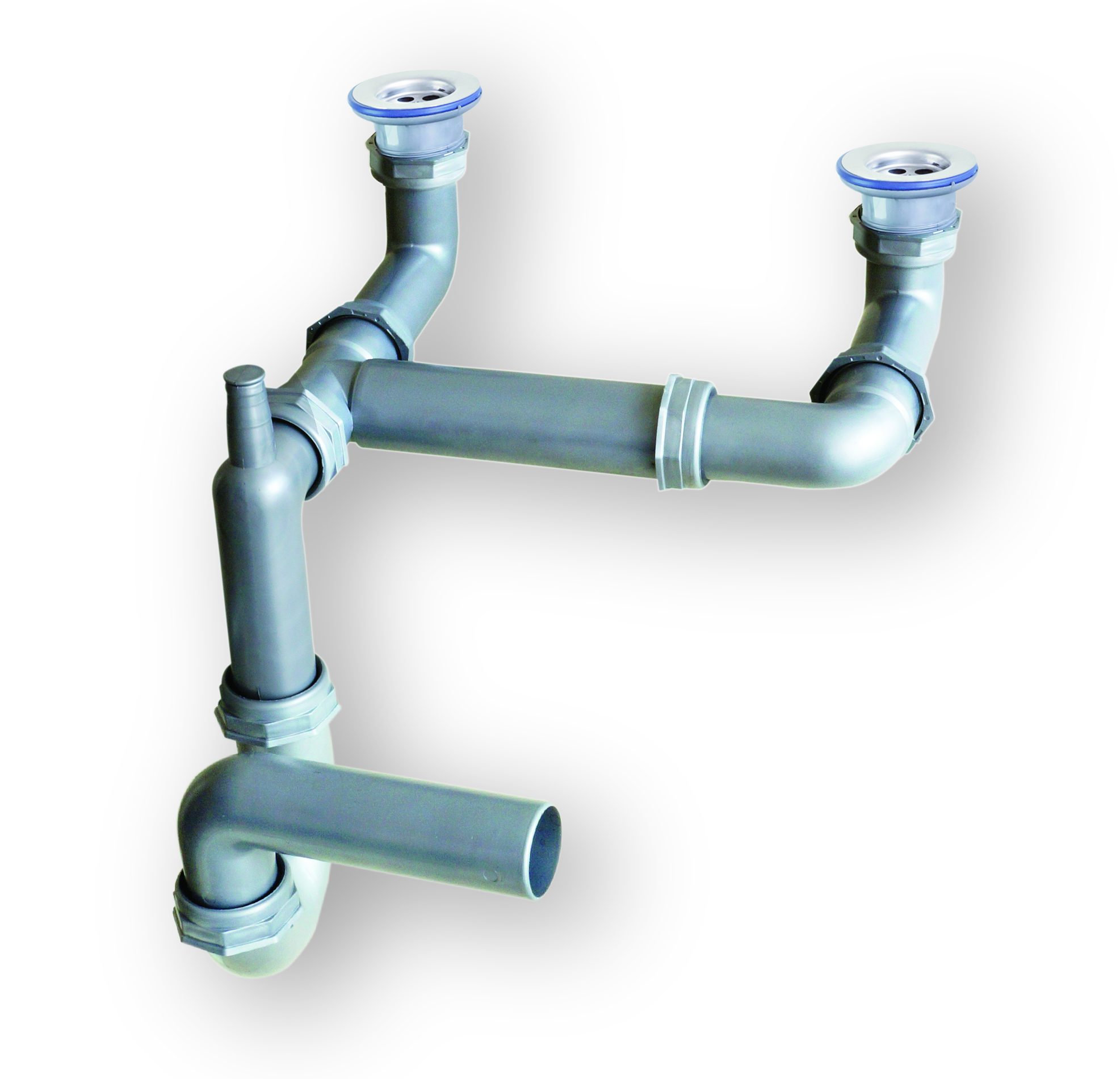 Çift Gözlü Teleskopik Taşmasız Evye Sifonu, İmalat toptan sifon satış. lavabo sifonu. lavabo gideri.