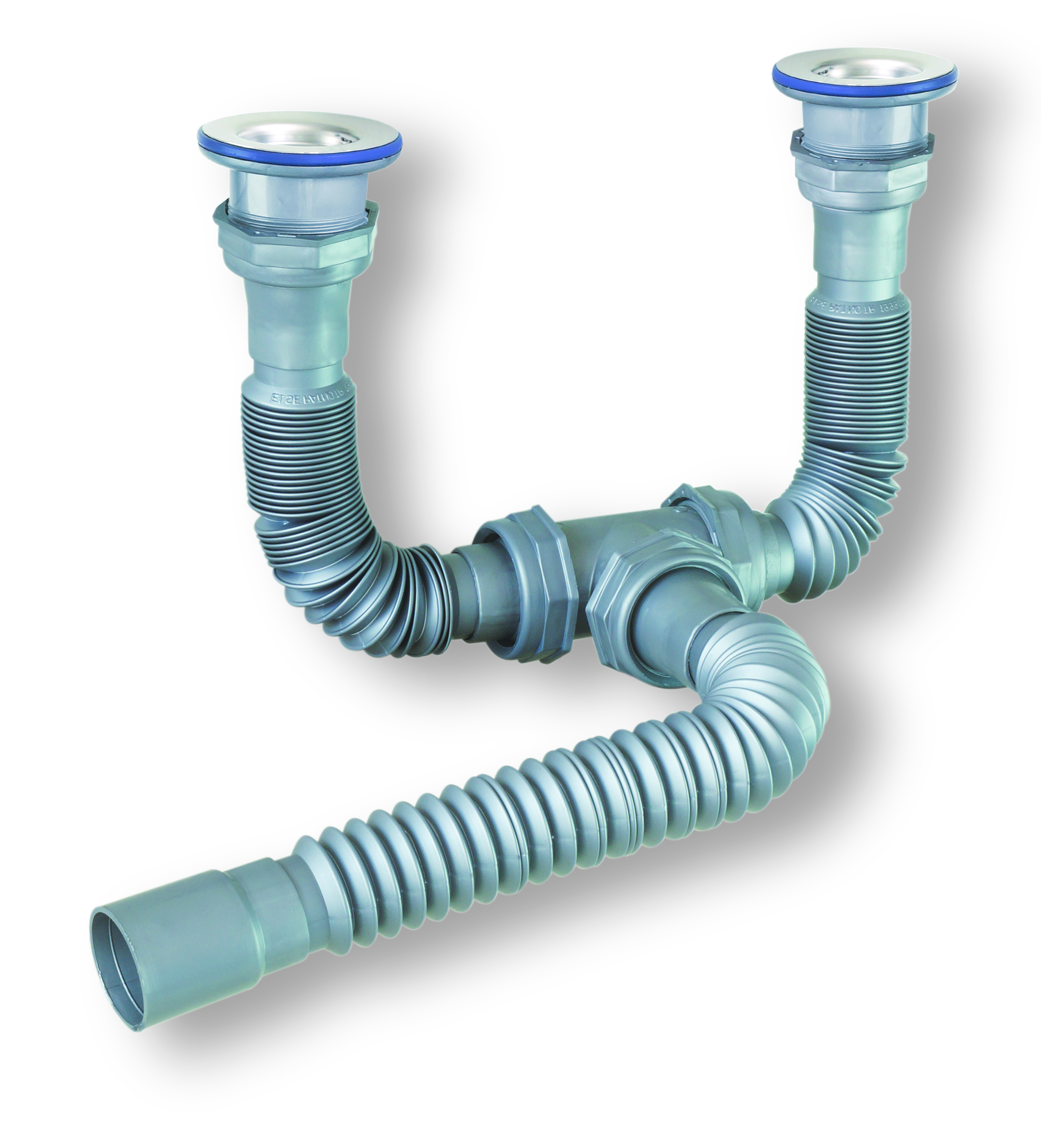 Çift Gözlü Körüklü Taşmasız Evye Sifonu, İmalat toptan sifon satış. Lavabo sifonu toptan.